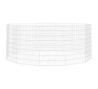 vidaXL Rabbit Cage -12-Panel Galvanised Iron Hutch - DIY Assembly for Various Shapes - Spacious Indoor/Outdoor Animal Run Pen