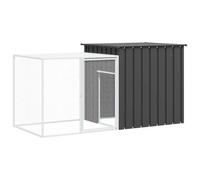 (anthracite) vidaXL Rabbit Cage Galvanised Steel Outdoor Pet Rabbit Hutch Anthracite/Grey