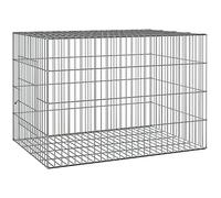 vidaXL Rabbit Cage in Silver - Sturdy Galvanised Iron Animal Hutch with Ventilated Wire Frame and Divided Spaces, Easy Assembly, 78x54x54 cm