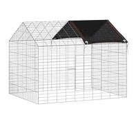 vidaXL Rabbit Cage Silver 400 x 78 x 78 cm Galvanised Steel Garden and Patio Rectangular Modern Design Efficient Use of Space Stylish Aesthetics Outdoor Living Area Nature