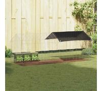 vidaXL Rabbit Cage Silver 400 x 78 x 78 cm Galvanised Steel Garden and Patio Rectangular Modern Design Efficient Use of Space Stylish Aesthetics Outdoor Living Area Nature