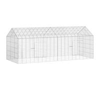 vidaXL Rabbit Cage Silver 400 x 78 x 78 cm Galvanised Steel Garden and Patio Rectangular Modern Design Efficient Use of Space Stylish Aesthetics Outdoor Living Area Nature