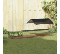 vidaXL Rabbit Cage Silver 400 x 78 x 78 cm Galvanised Steel Garden and Patio Rectangular Modern Design Efficient Use of Space Stylish Aesthetics Outdoor Living Area Nature