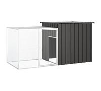 vidaXL Rabbit Cage Anthracite 200x91x100 cm Galvanised Steel