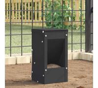 vidaXL Rabbit Feeder Black 12.5 x 12.5 x 25 cm Cold-Rolled Steel