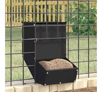 vidaXL Rabbit Feeder Black 17.5 x 26 x 28.5 cm, Garage, Rectangular, Modern Design Elements, Clever Rooms and Practical Arrangement for Contemporary Homes