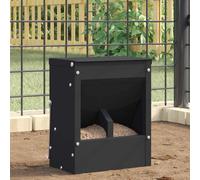 vidaXL Rabbit Feeder Black 20 x 12.5 x 25 cm Cold-Rolled Steel