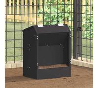 vidaXL Rabbit Feeder Black 33.5 x 25.5 x 45.5 cm Cold-Rolled Steel