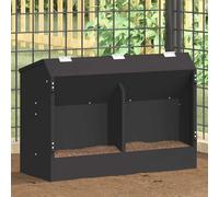 vidaXL Rabbit Feeder Black 64.5 x 25.5 x 45.5 cm Cold-Rolled Steel