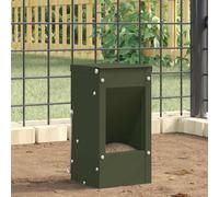 vidaXL Rabbit Feeder Olive Green 12.5 x 12.5 x 25 cm Cold-Rolled Steel