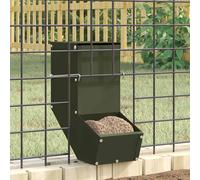 vidaXL Rabbit Feeder Olive Green 12.5 x 26 x 28.5 cm Cold-Rolled Steel