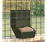 vidaXL Rabbit Feeder Olive Green 17.5 x 26 x 28.5 cm Cold-Rolled Steel