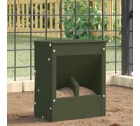 vidaXL Rabbit Feeder Olive Green 20 x 12.5 x 25 cm Cold-Rolled Steel