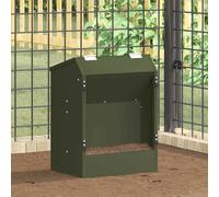 vidaXL Rabbit Feeder Olive Green 33.5 x 25.5 x 45.5 cm