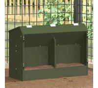vidaXL Rabbit Feeder Olive Green 64.5 x 25.5 x 45.5 cm