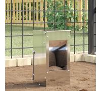 vidaXL Rabbit Feeder Silver 12.5 x 12.5 x 25 cm Galvanised Steel
