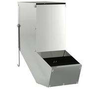 vidaXL Rabbit Feeder, Silver, 12.5 x 26 x 28.5 cm, Galvanised Steel, Garage, Rectangular, Modern Design Elements, Clever Rooms and Practical Arrangement for Contemporary Homes