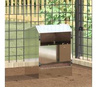 vidaXL Rabbit Feeder Silver 33.5 x 25.5 x 45.5 cm Galvanised Steel