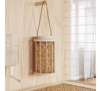 'vidaXL Rabbit Hay Feeder - Solid Wood Fir Hay Rack for Guinea Pigs, Chinchillas and Other Small Animals - Convenient Cage Accessory with Removable Top Lid - 15x25.5 cm