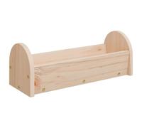 'vidaXL Untreated Solid Fir Wood Rabbit Hay Feeder for Guinea Pigs, Chinchillas, Hamsters - Safe, Scent-Free Wooden Hay Holder - Brown, 28x10x10 cm, Load Capacity 8 kg
