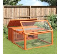Vidaxl Rabbit Hutch Brown 117.5X97X47.5 Cm Solid Wood Pine