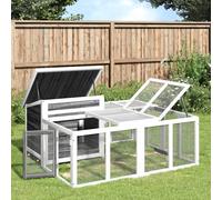 vidaXL Rabbit Hutch Brown 144x123x67.5 cm Solid Wood Pine