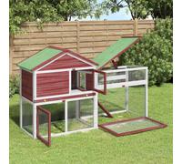 vidaXL Rabbit Hutch Mocha 185.5x60.5x109.5 cm Solid Wood Pine UK HOT