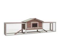 vidaXL Rabbit Hutch Mocha 310x70x87 cm Solid Pine & Fir Wood UK
