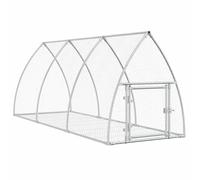 vidaXL Rabbit Hutch - Outdoor Galvanized Steel Pet Cage 300x105x120 cm, Secure & Ventilated Enclosure for Rabbits, Chickens