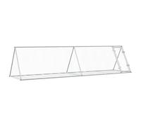 vidaXL Galvanized Steel Rabbit Enclosure - Ventilated and Spacious Outdoor Animal Cage 105x400x91 cm in Silver, Lockable Door