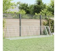 vidaXL Galvanized Steel Rabbit Enclosure - Ventilated and Spacious Outdoor Animal Cage 105x400x91 cm in Silver, Lockable Door