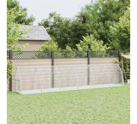 (105 x 600 x 120 cm) vidaXL Rabbit Hutch Outdoor Rabbit Cage Rabbit House Silver Galvanised Steel