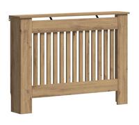 vidaXL Radiator Cover Artisan Oak 112 x 19 x 81.5 cm Engineered Wood, Modern Rectangular Radiator Cover, Decorative Heat Shield, Engineered Wood Decor, Child Safety Design for Home Heating