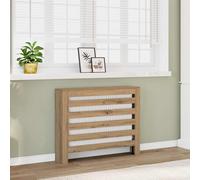 vidaXL Radiator Cover Heater Shelf - Artisian Oak Engineered Wood, Decorative Heater Cover with Modern Slatted Design, Additional Shelf Space, 104 x 20 x 82 cm