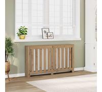 vidaXL Radiator Cover Heating Shelf - Artisian Oak Engineered Wood - 149x20x82 cm - Modern Slatted Cabinet for Living Room