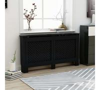 vidaXL Radiator Cover Black MDF Wood Grill Cabinet Heater Shelf Heating Unit