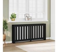 vidaXL Radiator Cover Heater Cover Slats Radiator Shelf Black Engineered Wood