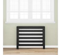 vidaXL Radiator Cover Black Oak 104 x 20 x 82 cm, Compact Wooden Heater Cover, Durable, Modern Design, Space-Saving Furniture, Functional Living Room Addition, Home Decor