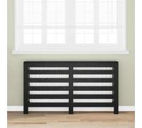 vidaXL Radiator Cover Black Oak 149 x 20 x 82 cm Engineered Wood