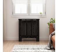 vidaXL Radiator Cover Black Oak 78 x 19 x 81.5 cm Engineered Wood