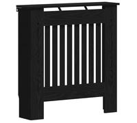 vidaXL Radiator Cover Black Oak 78 x 19 x 81.5 cm Engineered Wood, Modern Rectangular Radiator Cover, Decorative Heat Shield, Engineered Wood Decor, Child Safety Design for Home Heating