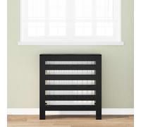 vidaXL Radiator Cover Black Oak 78 x 20 x 82 cm, Compact Wooden Heater Cover, Durable, Modern Design, Space-Saving Furniture, Functional Living Room Addition, Home Decor