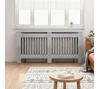 vidaXL Radiator Cover Concrete Grey 172 x 19 x 81.5 cm Engineered Wood, Modern Rectangular Radiator Cover, Decorative Heat Shield, Engineered Wood Decor, Child Safety Design for Home Heating