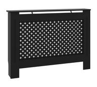 vidaXL Radiator Cover, Contemporary Black Radiator Cabinet, MDF with Lacquer Finish, Additional Display Shelf Space, Easy Assembly, 112x19x81 cm