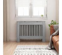 vidaXL Radiator Cover Grey Sonoma 112 x 19 x 81.5 cm Engineered Wood, Modern Rectangular Radiator Cover, Decorative Heat Shield, Engineered Wood Decor, Child Safety Design for Home Heating