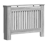 vidaXL Radiator Cover Grey Sonoma 112 x 19 x 81.5 cm Engineered Wood, Modern Rectangular Radiator Cover, Decorative Heat Shield, Engineered Wood Decor, Child Safety Design for Home Heating
