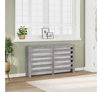 vidaXL Radiator Cover Heater Shelf - Engineered Wood - Grey Sonoma - 149x20x82 cm - Modern Slatted Design for Living Room