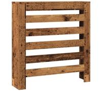 vidaXL Radiator Cover Heater Shelf - Brown Engineered Wood, Decorative and Functional with Modern Slatted Design for Living Room - Easy to Clean and Assemble, 78x20x82 cm