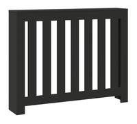 vidaXL Radiator Cover Heater Slats Shelf Black Engineered Wood - 104 x 20 x 82 cm Modern Design Easy to Clean Living Room Decor