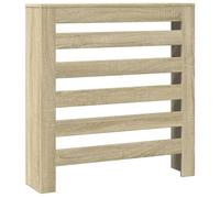 vidaXL Radiator Cover Heater Shelf - Engineered Wood, Sonoma Oak - 78x20x82 cm - Modern Slatted Design, Practical Living Room Decor